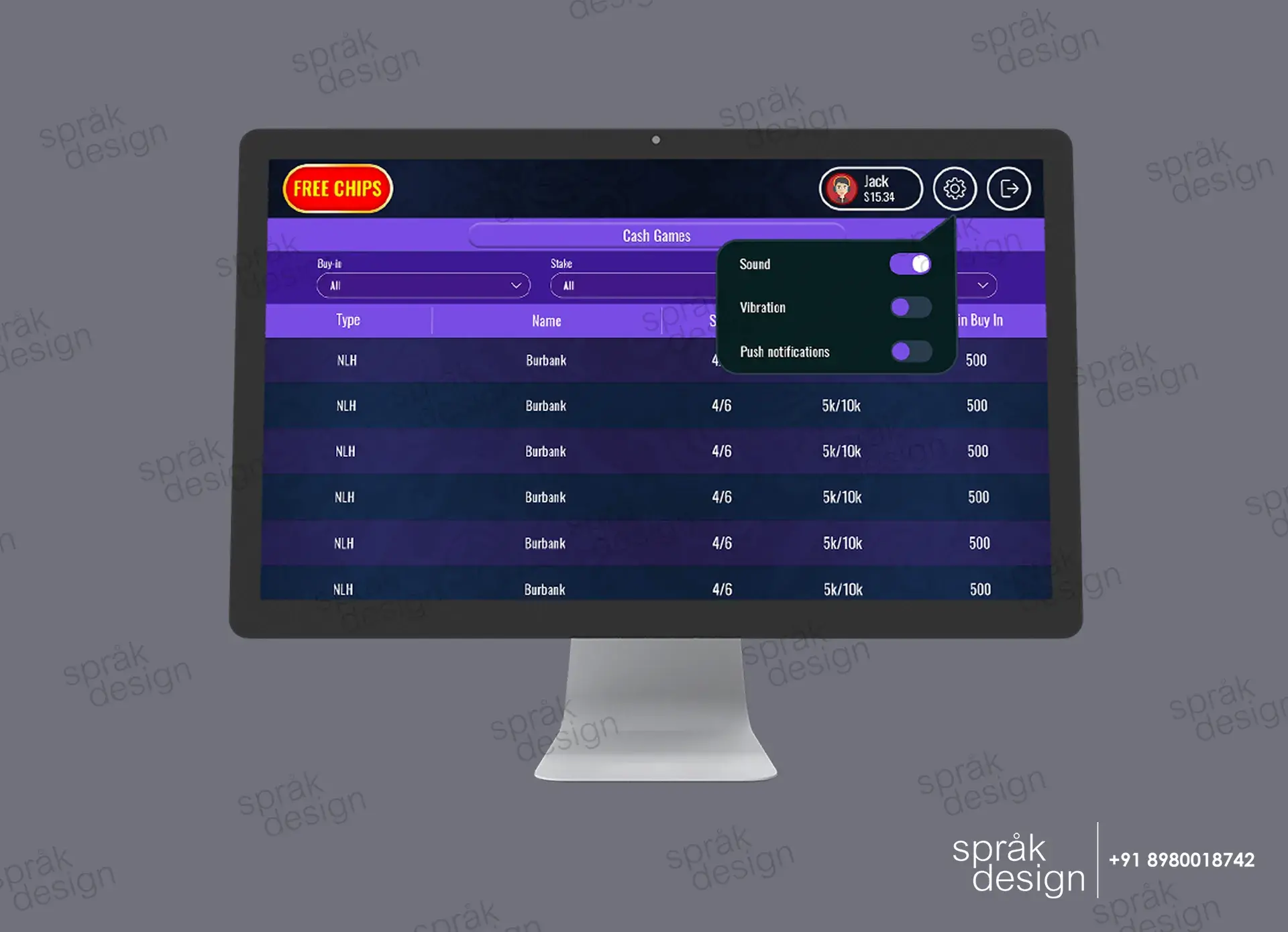 Yufa Poker-UI UX Game-2